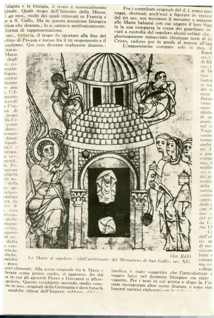 &nbsp; , Le Marie al sepolcro (dall'antifonario del Monastero di San Gallo; sec. XI).