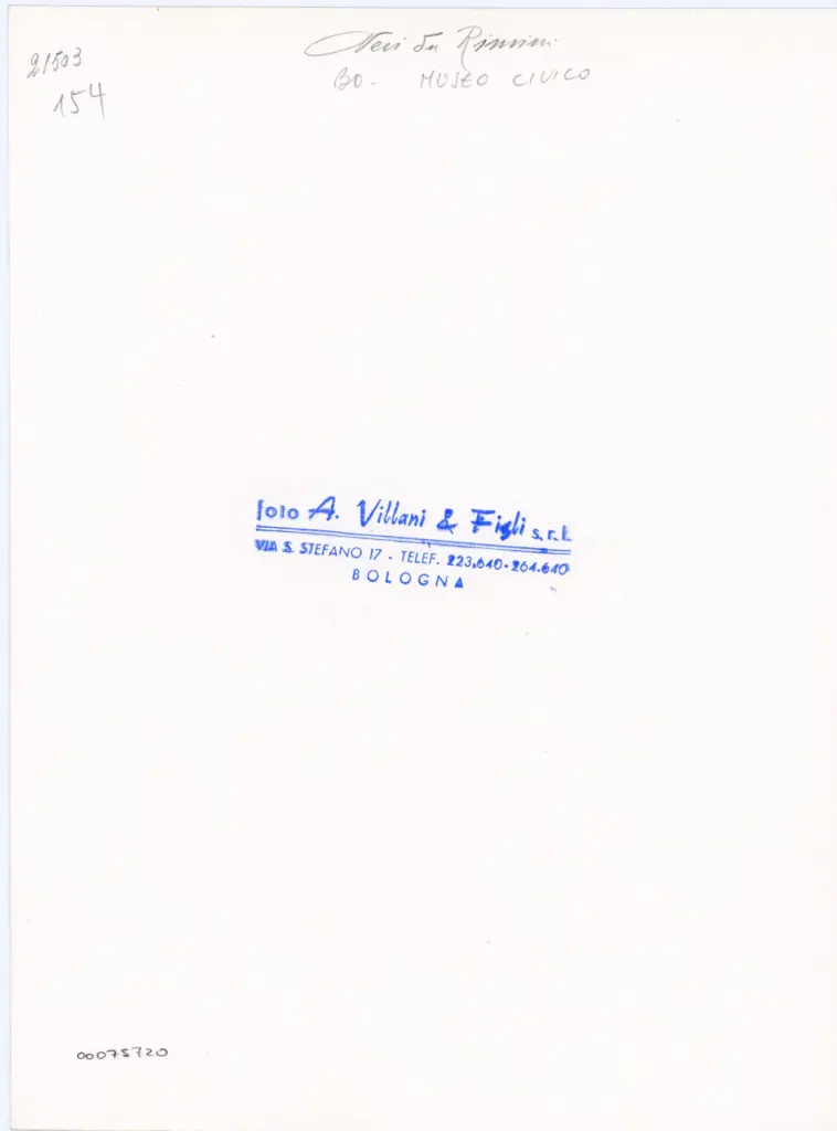 A. Villani e Figli , Neri da Rimini - BO - Museo Civico , retro