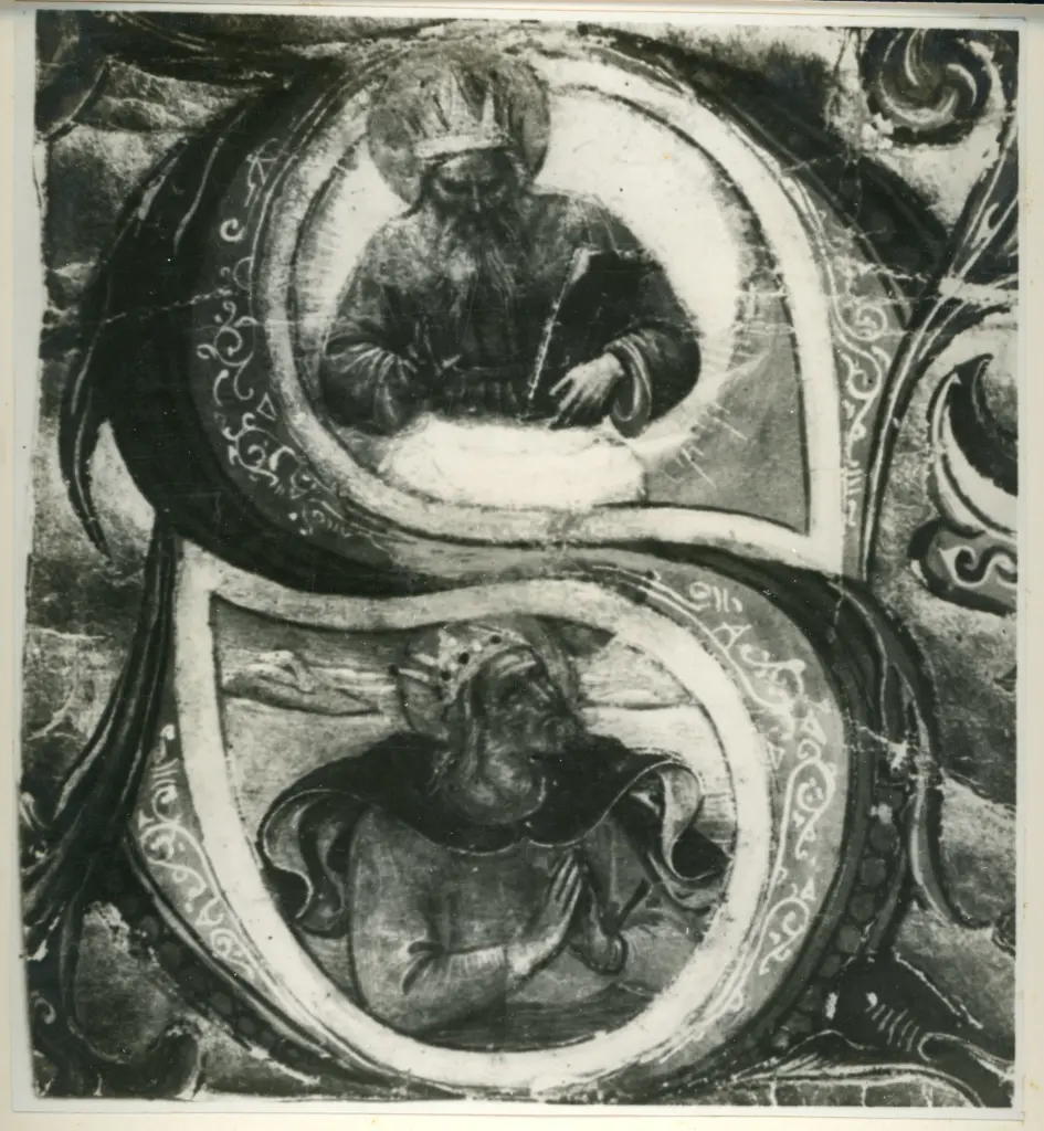 Manoscritto, iniziale S , fronte