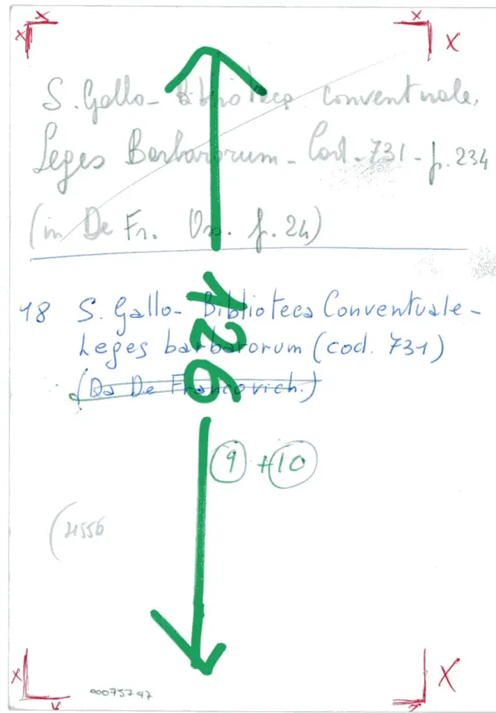 S. Gallo - Biblioteca Conventuale, Leges Barbarorum - Cod. 731 - p. 234 , retro