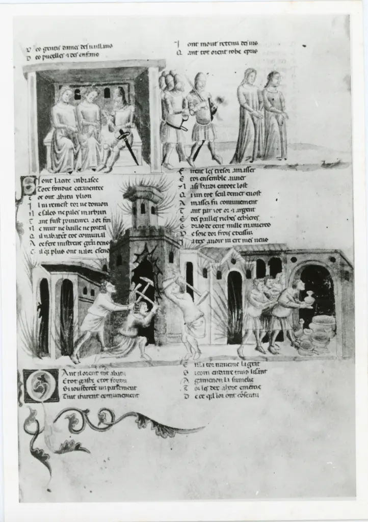 Anonimo - sec. XIV, prima met&agrave; - Venezia, Biblioteca Nazionale Marciana, Codici "Francesi". Fondo Antico, Fr. Z. 17 (= 230), un foglio intero , fronte