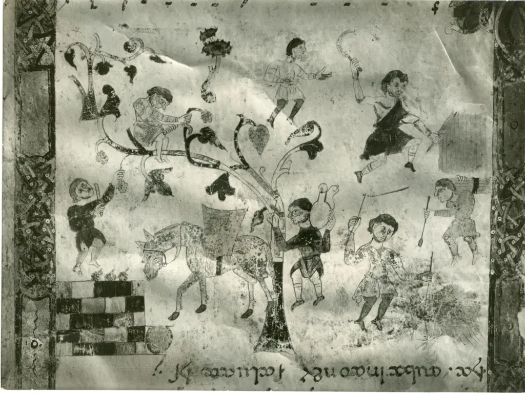 Anonimo , Anonimo - sec. XI, seconda met&agrave; - Pisa, Museo dell'Opera del Duomo, Exultet 2, particolare , fronte