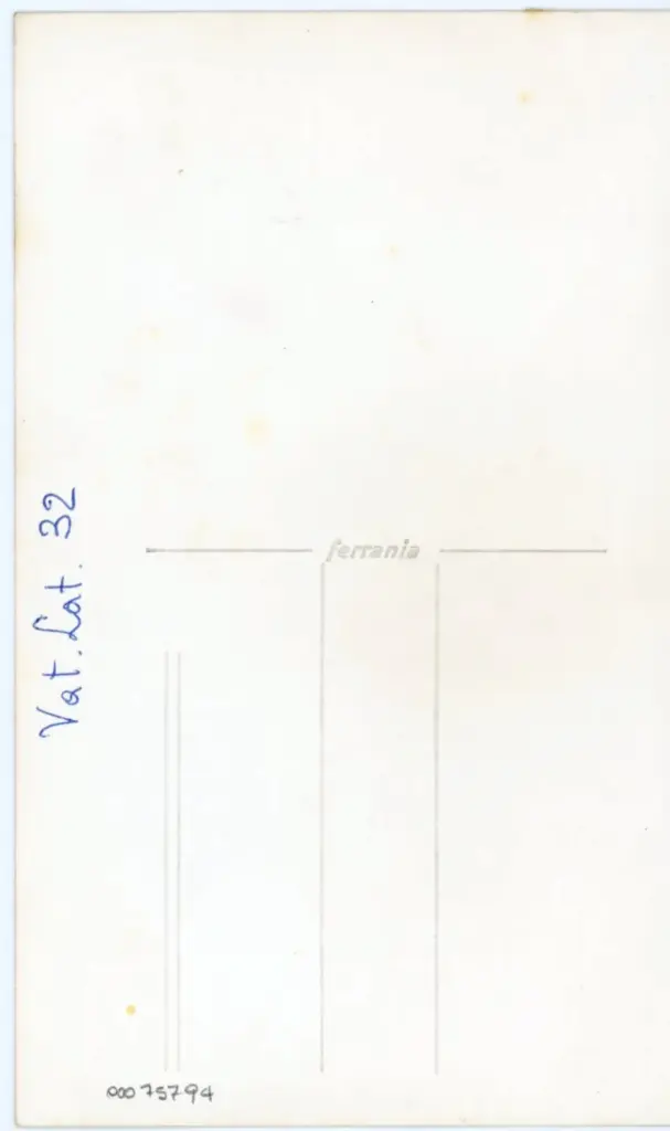 Anonimo , Vat. Lat. 32 , retro