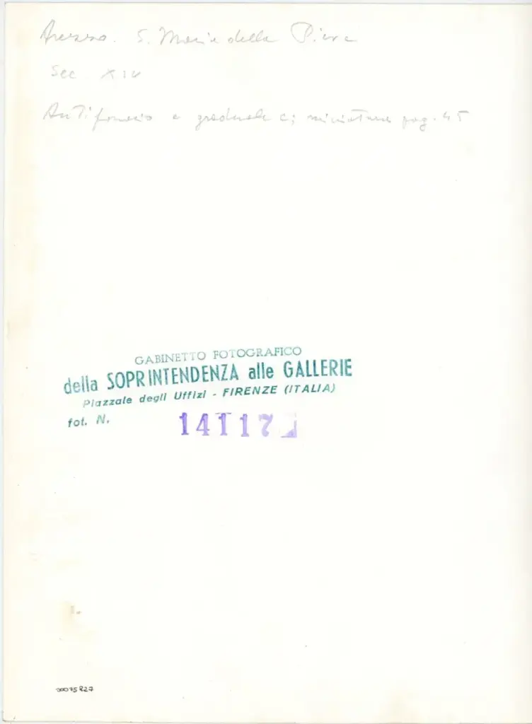 Gabinetto Fotografico della Soprintendenza Speciale per il Patrimonio Storico, Artistico ed Etnoantropologico e per il Polo Museale della citt&agrave; di Firenze , Arezzo. S. Maria delle Pieve - sec. XIV - Antifonario e graduale C , retro