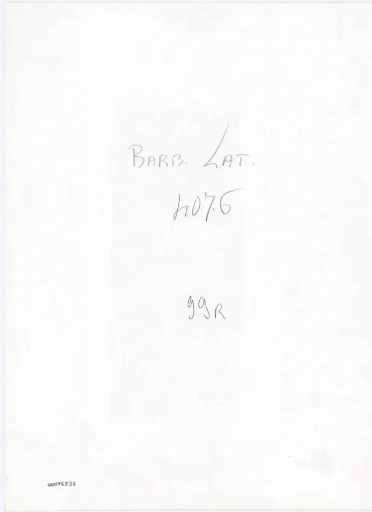 Anonimo , Barb. Lat. 4076 - 99r , retro