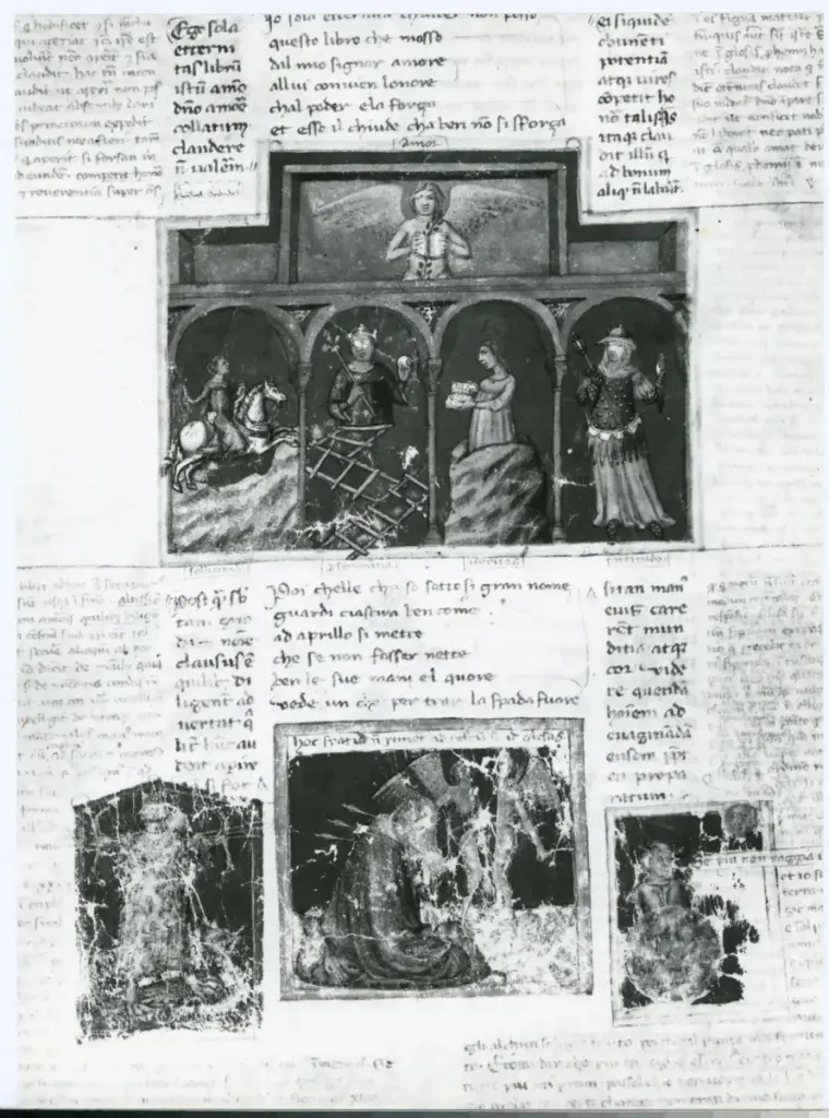 Anonimo sec. XV , Allegoria dell'Amore, Allegoria della Sollecitudine, Allegoria della Perseveranza, Allegoria della Verit&agrave;, Allegoria della Fortezza