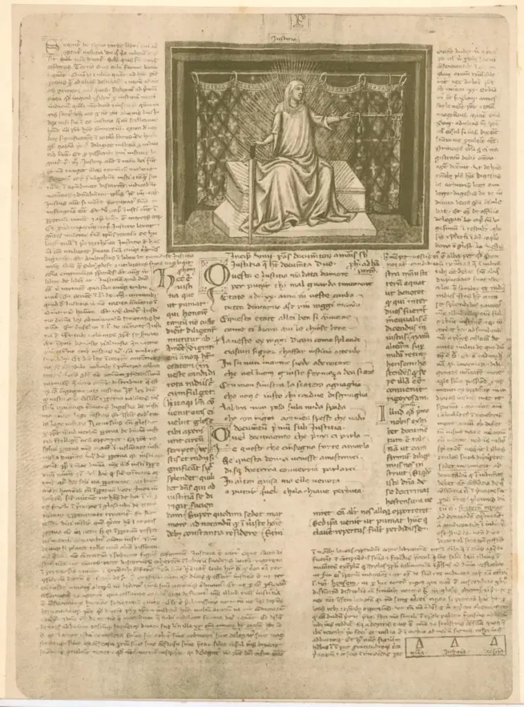 Anonimo sec. XV , Allegoria della Giustizia