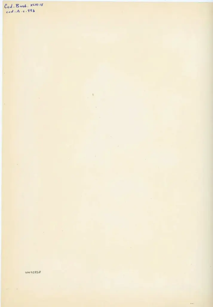 Anonimo , Cod. Barb. XLVI.18 - cod. A. c. 99b , retro