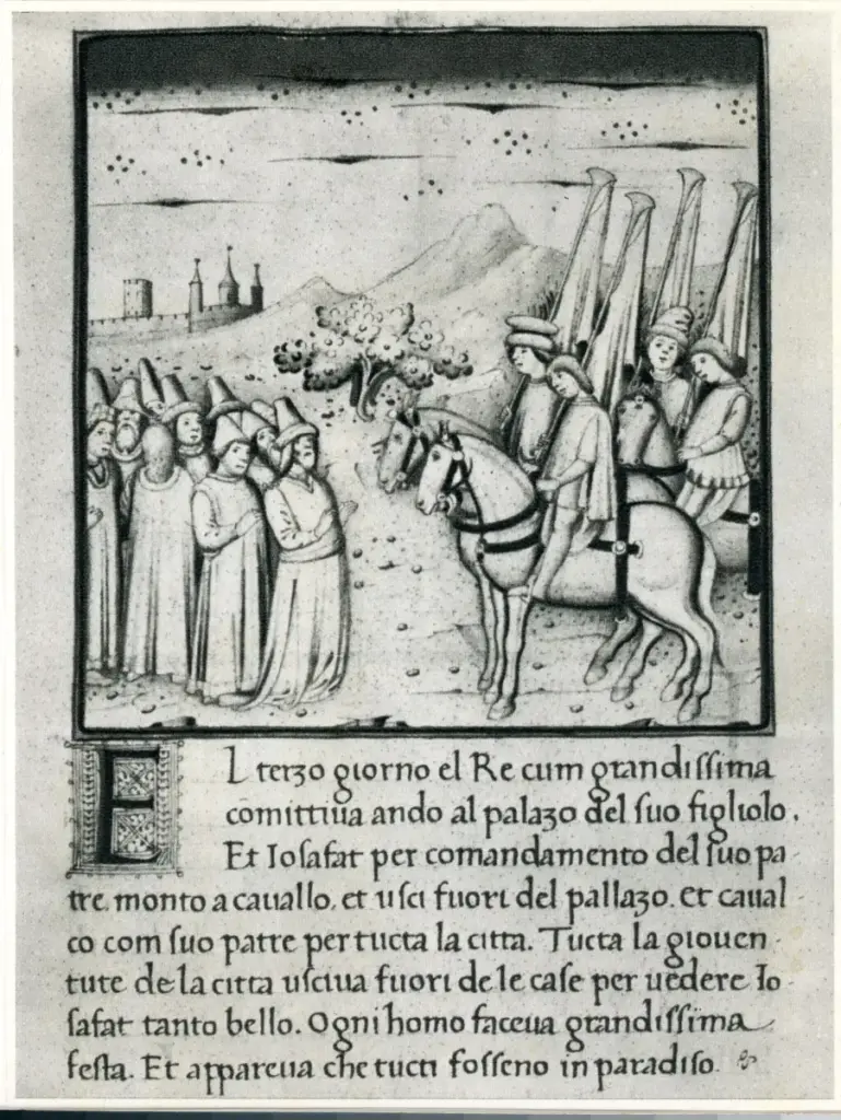 F. 10 della Leggenda de Sancto Josaphat. Ms. AC.XI.37 della Biblioteca Braidense di Milano , fronte