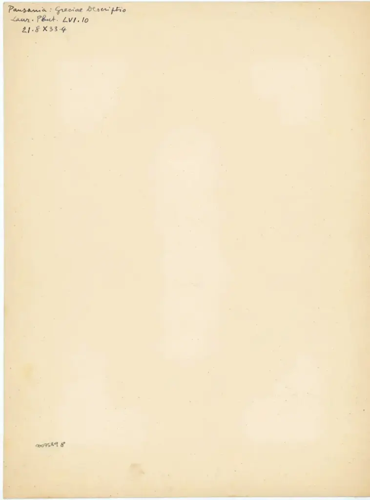 Anonimo , Pausania: Greciae Descriptio - Laur. Plut. LVI.10 , retro