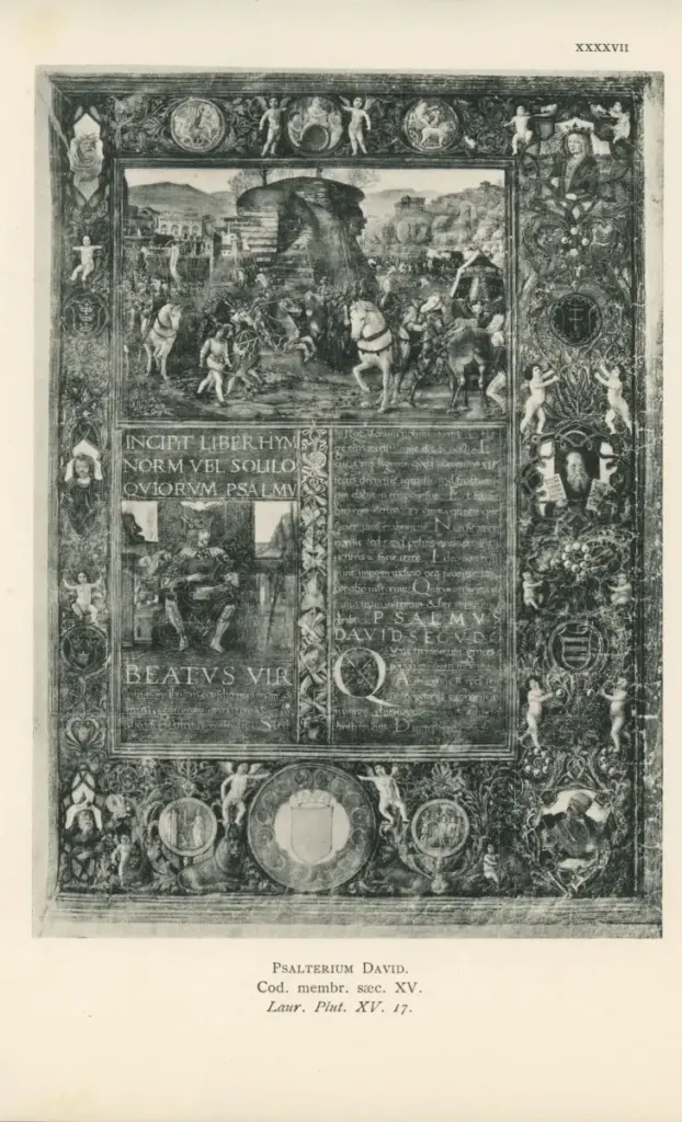 Anonimo , Psalterium David. Cod. Membr. saec. XV. Laur. Plut. XV. 17. , fronte