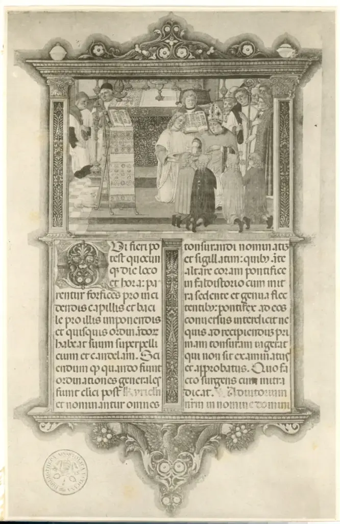Anonimo , Antonio da Monza: Pontificale - Bibl. Vaticana , fronte
