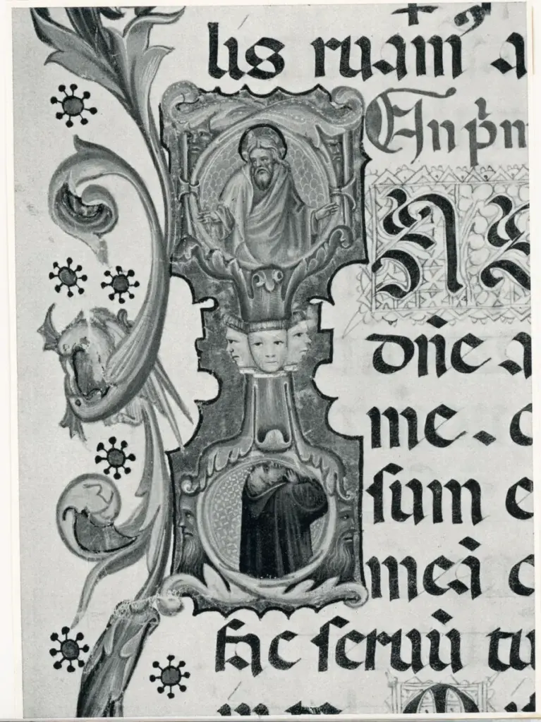 Anonimo , Anonimo - ca. 1440 - Manoscritto miniato, iniziale I figurata , fronte