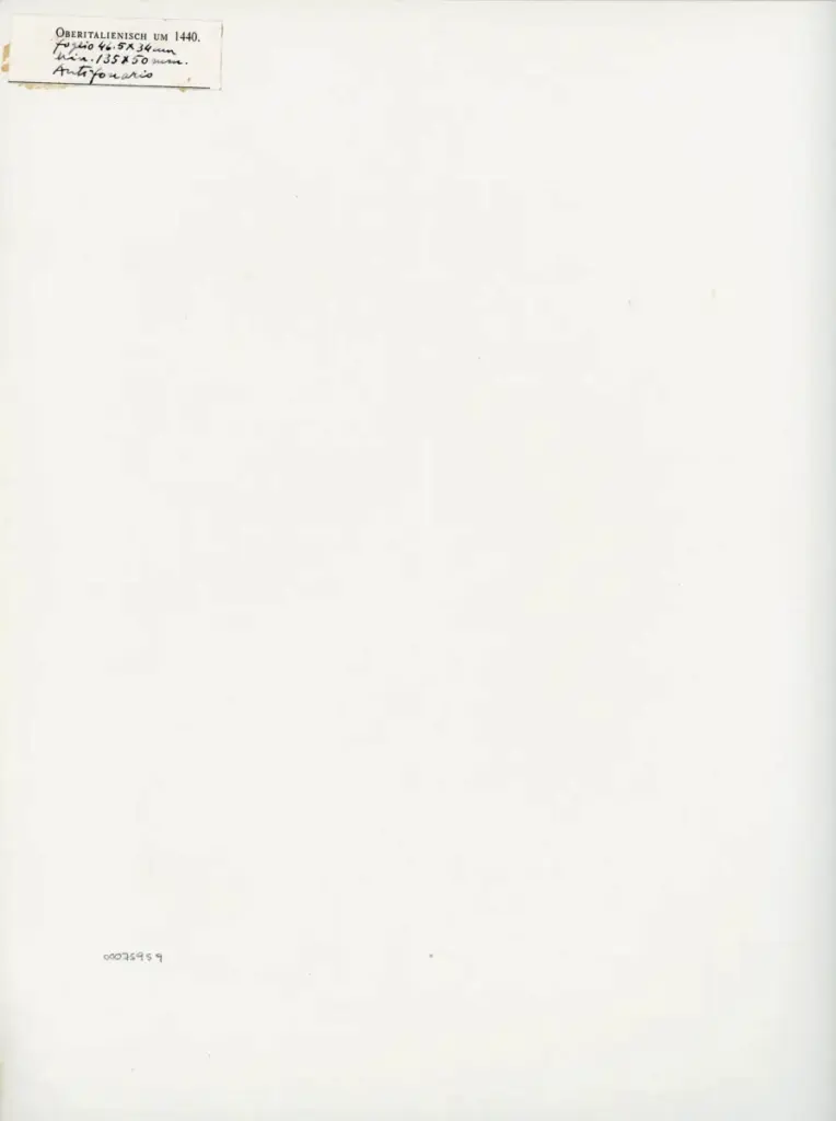 Anonimo , Anonimo - ca. 1440 - Manoscritto miniato, iniziale I figurata , retro