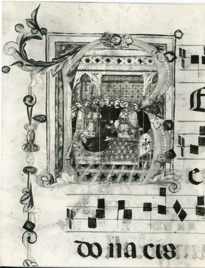 Anonimo senese - sec. XIV - Iniziale R , fronte