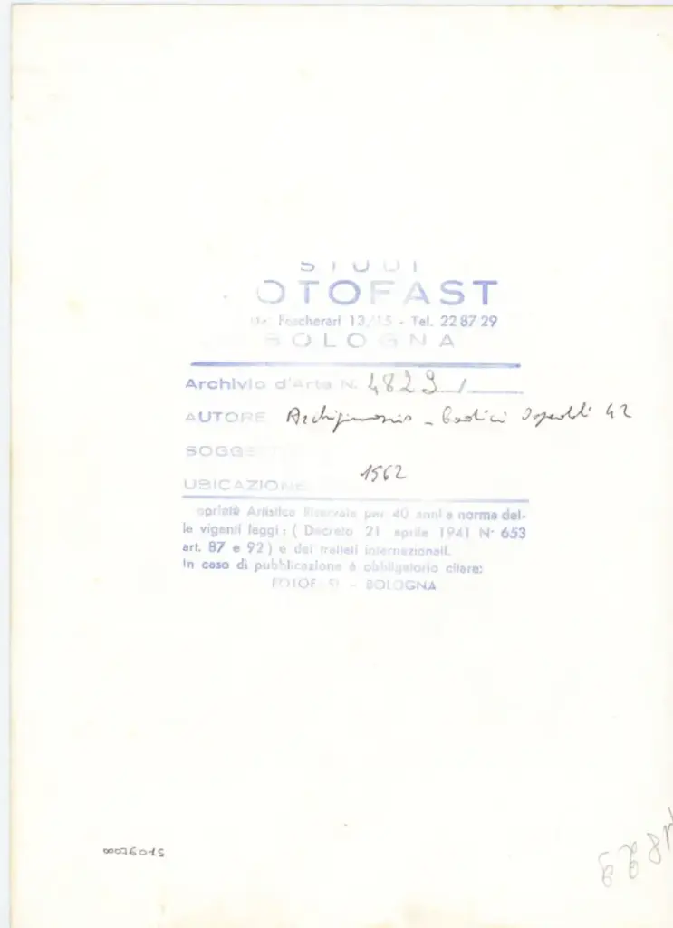 Fotofast , Archiginnasio - Codici Ospedali 42 - 1562 , retro