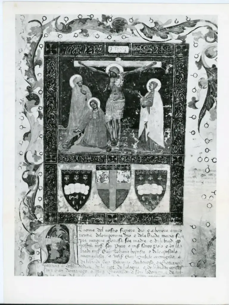 A. Villani e Figli , Jacopo di Paolo - Statuti dell'Arte della seta - Archivio di Stato - BO , fronte