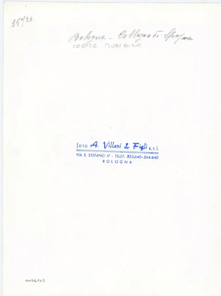 A. Villani e Figli , Jacopo di Paolo - Statuti dell'Arte della seta - Archivio di Stato - BO , retro