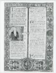 Anonimo italiano sec. XV , Pagina miniata, Cornice con motivi decorativi fitomorfi, Stemma, Testa d'uomo di profilo, Iniziale A, Iniziale abitata, Figura maschile