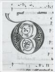 Anonimo italiano sec. XIII , Iniziale D, Iniziale decorata, Motivi decorativi fitomorfi, Notazione musicale