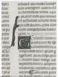 Anonimo italiano sec. XIV , Iniziale G, Iniziale abitata, Motivo decorativo con animali fantastici