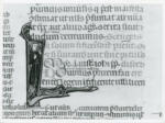 Anonimo italiano sec. XIV , Iniziale I, Iniziale figurata, Motivi decorativi vegetali e zoomorfi, Monaco