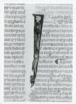 Anonimo italiano sec. XIV , Iniziale I, Iniziale figurata, Figura femminile, Motivo decorativo zoomorfo