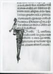 Anonimo italiano sec. XIV , Iniziale I, Iniziale figurata, Motivi decorativi con figure fantastiche, Motivi decorativi vegetali e zoomorfi