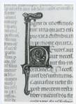 Anonimo italiano sec. XIV , Iniziale H, Iniziale decorata, Motivi decorativi vegetali e zoomorfi
