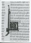 Anonimo italiano sec. XIV , Iniziale H, Iniziale decorata, Motivo decorativo con animali fantastici, Motivi decorativi vegetali