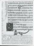 Anonimo italiano sec. XIV , Iniziale O, Iniziale decorata, Motivo decorativo con animali fantastici