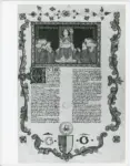 Anonimo italiano sec. XV , Pagina miniata, Cornice con motivi decorativi fitomorfi, Iniziale U, Iniziale decorata, Stemma