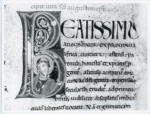 Anonimo italiano sec. XII , Iniziale B, Iniziale abitata, Sant'Agostino, Motivi decorativi fitomorfi