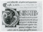 Anonimo italiano sec. XII , Iniziale D, Iniziale figurata, Motivo decorativo con animali fantastici