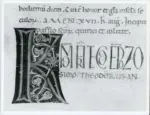 Universit&agrave; di Pisa. Dipartimento di Storia delle Arti , Anonimo italiano - sec. XII, prima met&agrave; - Lucca, Biblioteca Capitolare Feliniana, Ms. Passionario P, f. 6v, particolare