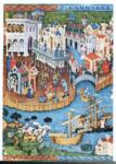 Anonimo , Miniatura inglese dal Libro di Marco Polo - Veduta immaginaria di Venezia (part.) - Oxford, Bodleian Library