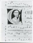 Anonimo italiano sec. XII , Iniziale C, Iniziale abitata, Figura femminile, figura maschile e bambino