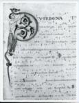Anonimo italiano sec. XII , Iniziale P, Iniziale figurata, San Donato, Motivi decorativi vegetali e zoomorfi