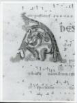 Anonimo italiano sec. XII , Iniziale A, Iniziale figurata, Motivi decorativi fitomorfi