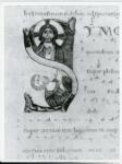 Anonimo italiano sec. XII , Iniziale S, Iniziale abitata, Cristo Pantocratore, San Pietro