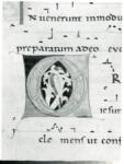 Anonimo italiano sec. XII , Iniziale O, Iniziale decorata, Motivi decorativi fitomorfi, Motivi decorativi geometrici