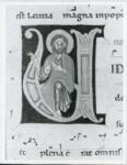 Anonimo italiano sec. XII , Iniziale V, Iniziale abitata, Cristo Pantocratore, Motivi decorativi geometrici