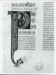 Marco di Berlinghiero , Iniziale P, Iniziale abitata, Motivi decorativi geometrici e vegetali, Intreccio, Cristo Pantocratore, Vescovo