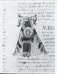 Anonimo italiano sec. XI , Iniziale A, Iniziale figurata, Sant'Agnese, Motivi decorativi fitomorfi, Intreccio