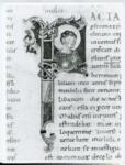 Anonimo italiano sec. XI , Iniziale F, Iniziale abitata, Sant'Erasmo, Motivi decorativi fitomorfi, Intreccio