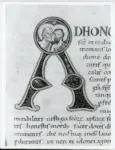 Anonimo italiano sec. XI , Iniziale A, Iniziale abitata, Santi Giusto e Clemente