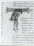 Anonimo italiano sec. XI , Iniziale T, Iniziale figurata, Telamone, Motivi decorativi fitomorfi
