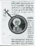 Anonimo italiano sec. XI , Iniziale C, Iniziale abitata, San Paolino vescovo e confessore