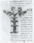 Anonimo italiano sec. XI , Iniziale T, Iniziale abitata, Motivi decorativi fitomorfi, Diocleziano, Massimiano