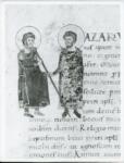 Anonimo italiano sec. XI , Iniziale N, Iniziale figurata, Santi martiri Nazario e Celso